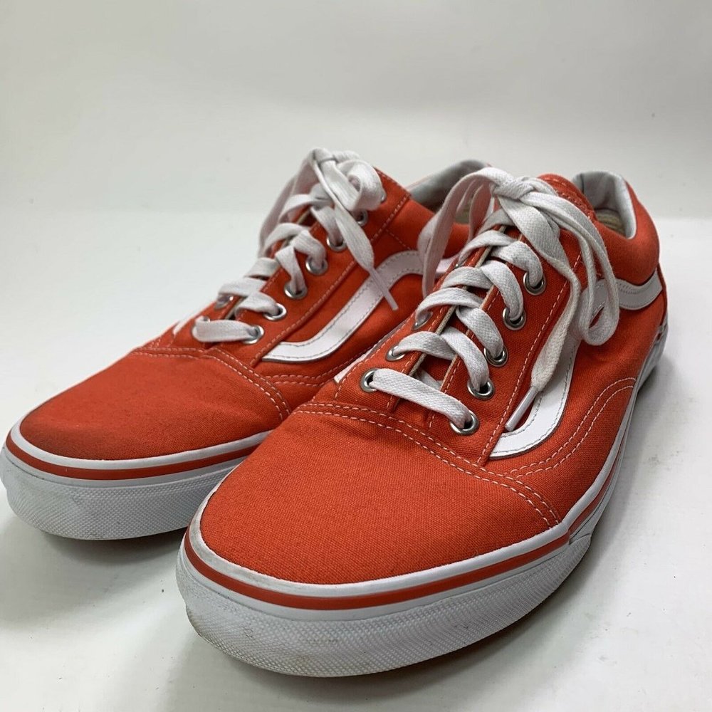 Vans Old School Cadmium Orange Skate Sidestripe Sneaker Mens 10.5 Womens 12